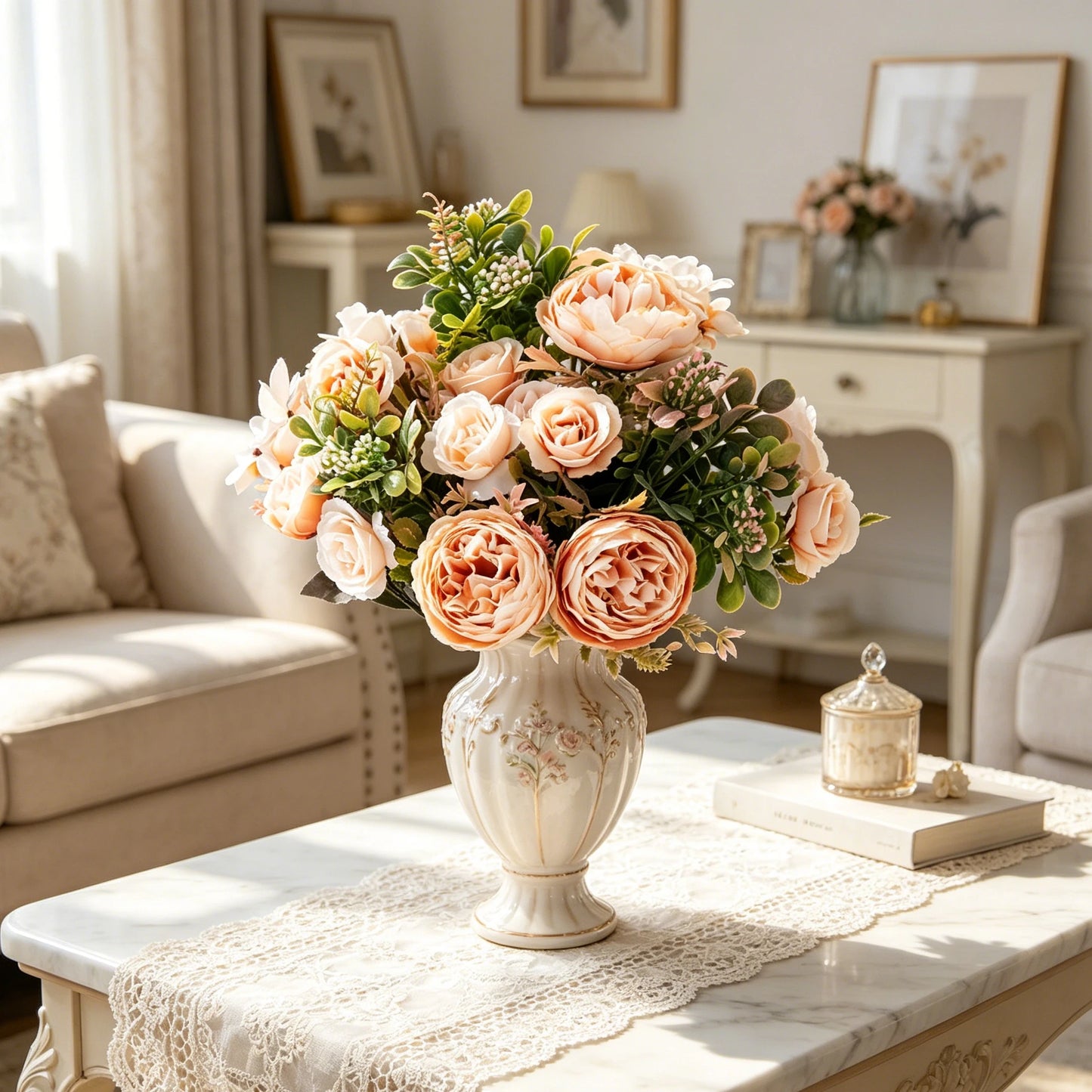 Silk Peony Hydrangea Artificial Flowers for Wedding & Home Decor