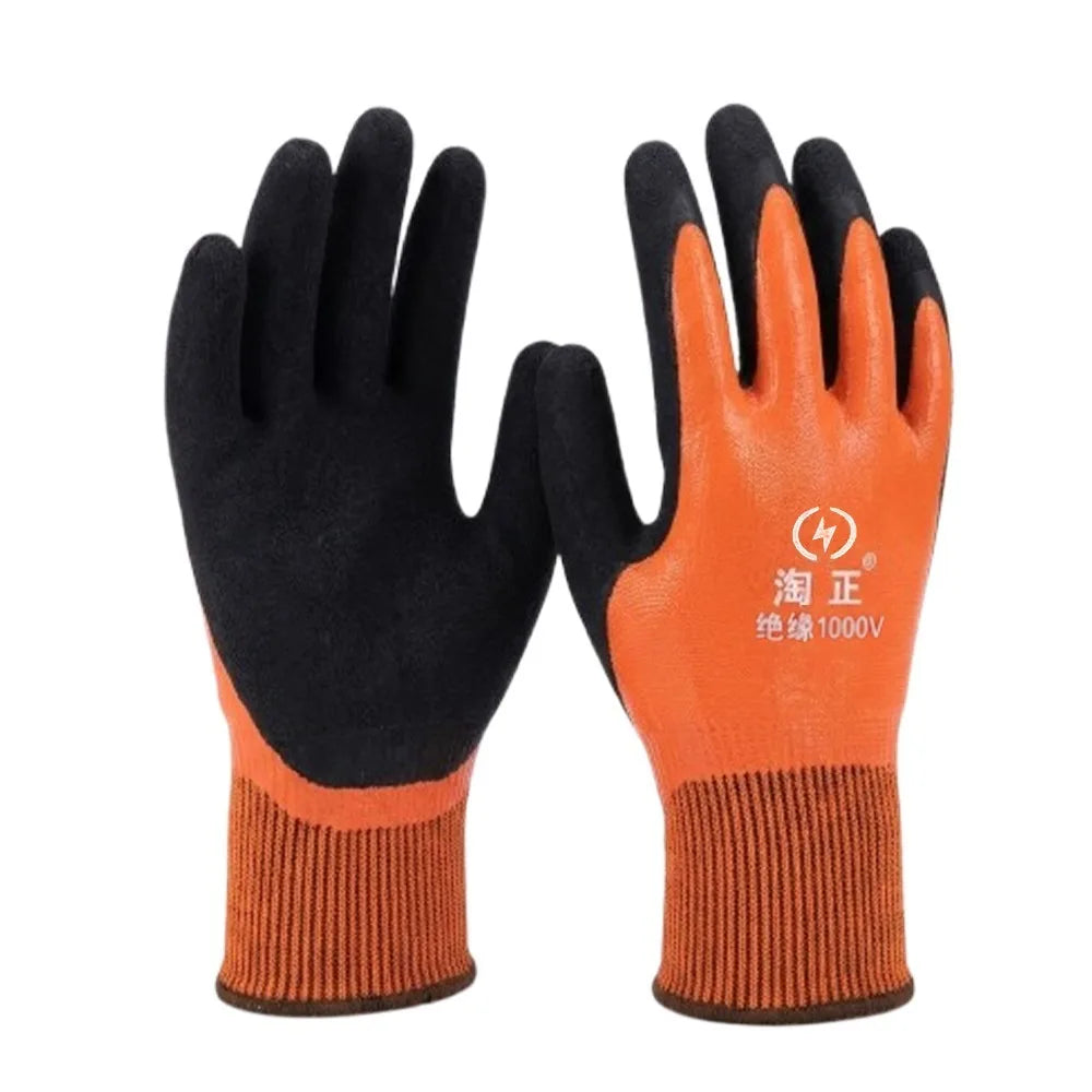 Durable 400/500V Insulated Working Gloves Nitrile Safety Safety Electrician Gloves Ultra-thin Protective Gloves Electrician Work Peaceful Pleasures Health and Wellness 1000V Orange