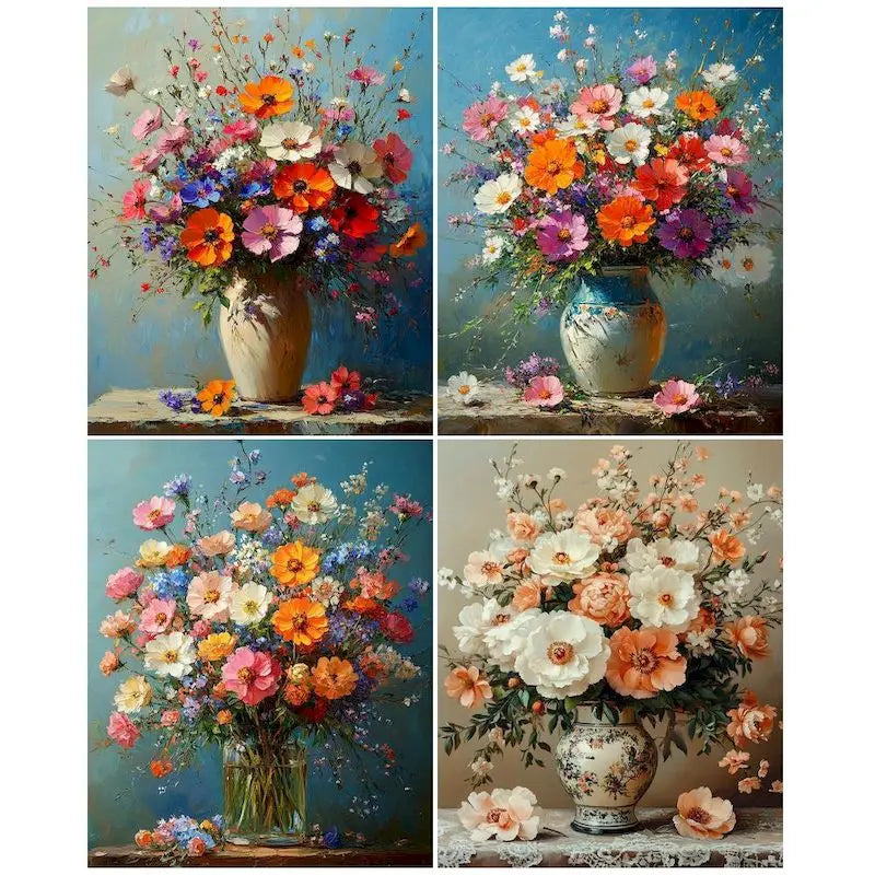 GATYZTORY Flowers Painting by Numbers Kit – 40x50cm Canvas