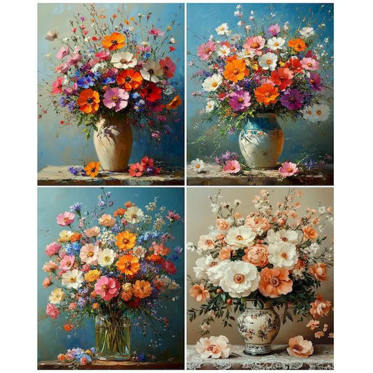 GATYZTORY Flowers Painting by Numbers Kit – 40x50cm Canvas
