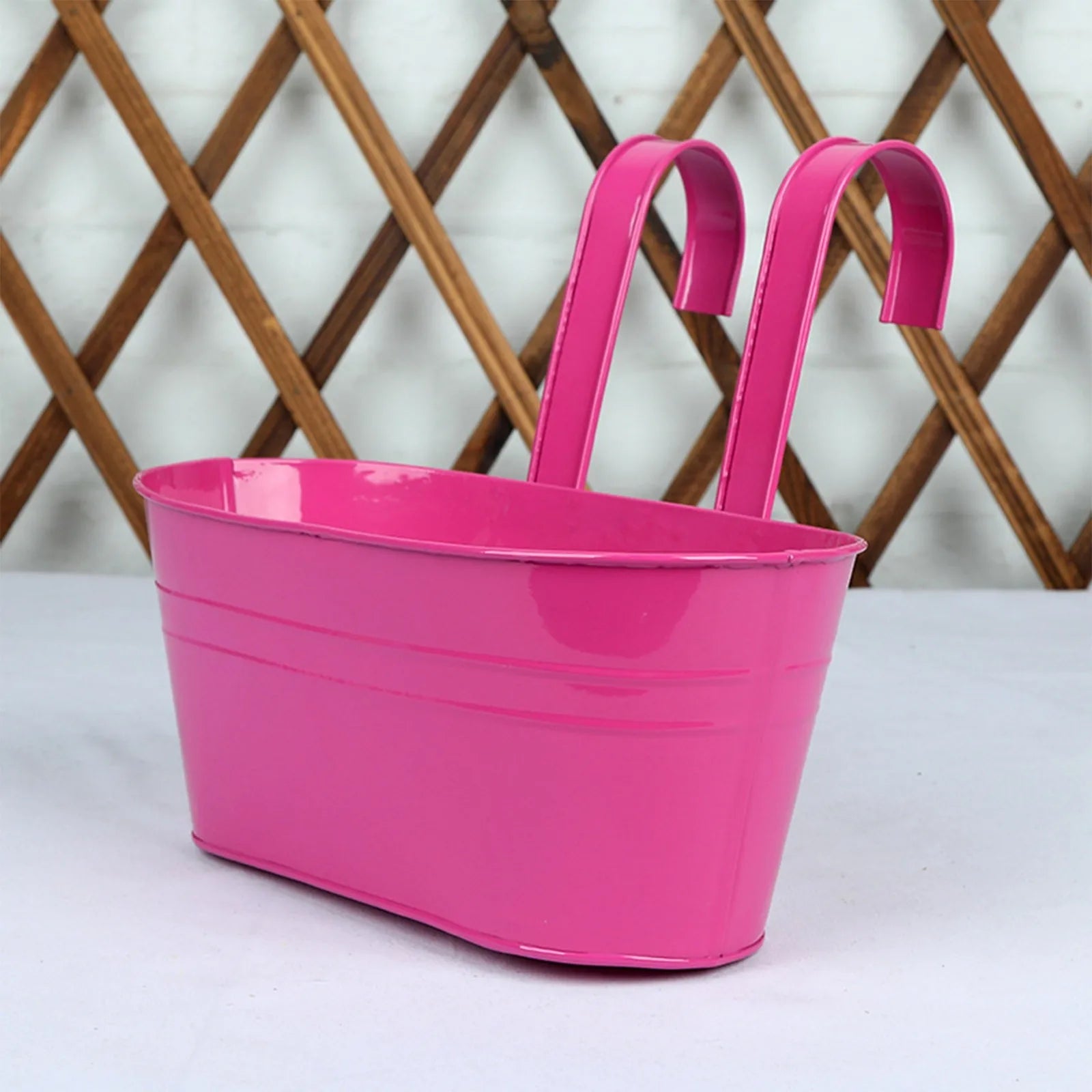 Metal Iron Hanging Flower Pots Balcony Planter with Detachable Hook, Durable Herb Pots Perfect for Fence Home Decor Peaceful Pleasures Health and Wellness A One Size