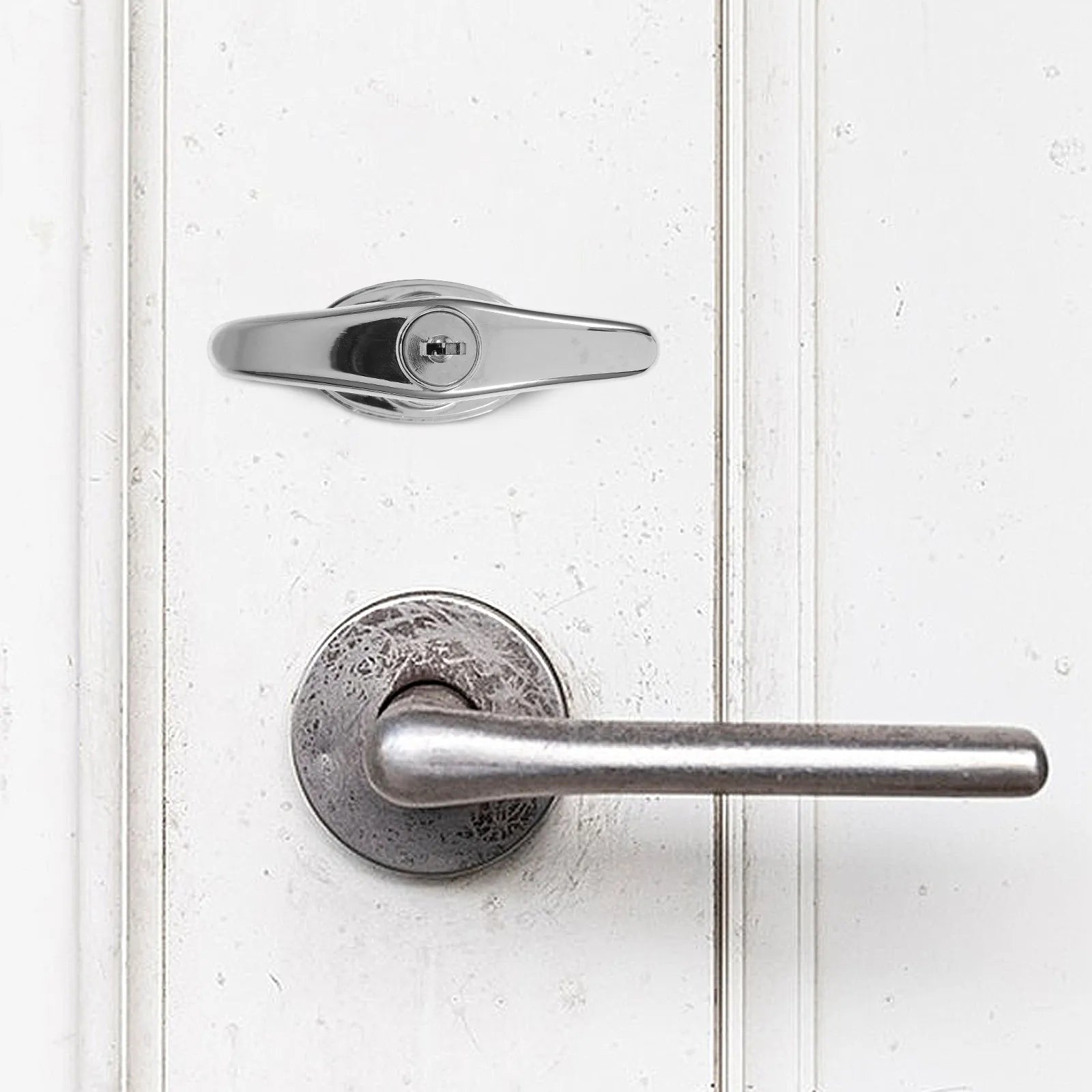 T Shaped Handle Lock Kit for Door Drawer Cabinet and Shed Outdoor Use All Weather Metal Construction Simple Mounting No Tools Peaceful Pleasures Health and Wellness