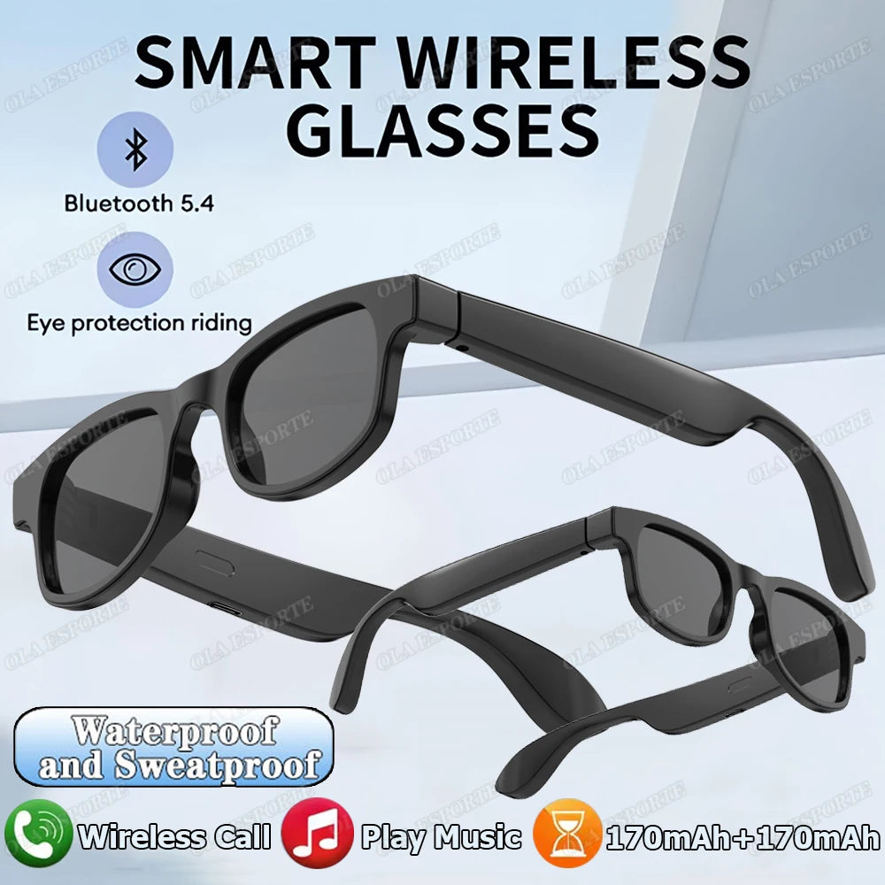 Smart Glasses AI Voice Assistant Bluetooth HD Camera Sunglasses