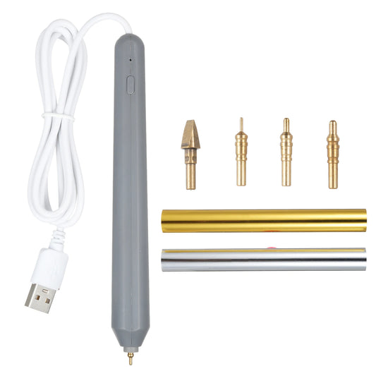 Stamping Pen Hot Heated Foil Pens Set USB Heat Foil Pen for Scrapbooking Tool Kits Gold & Silver Hot Foil Roll Drawing Pen Peaceful Pleasures Health and Wellness