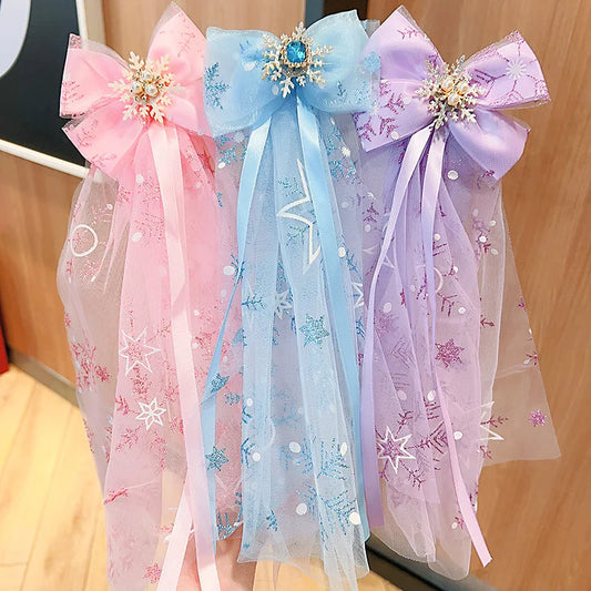 Princess Sequin Tulle Bow Hair Clips for Baby Girls & Toddlers Kids Hair Barrette Peaceful Pleasures Health and Wellness