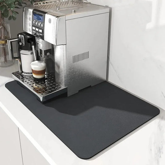 Coffee Mat - Coffee Bar Mat for Countertops | Coffee Bar Accessories Fit Under Coffee Maker Machine | Absorbent Hide Stain Rubbe Peaceful Pleasures Health and Wellness