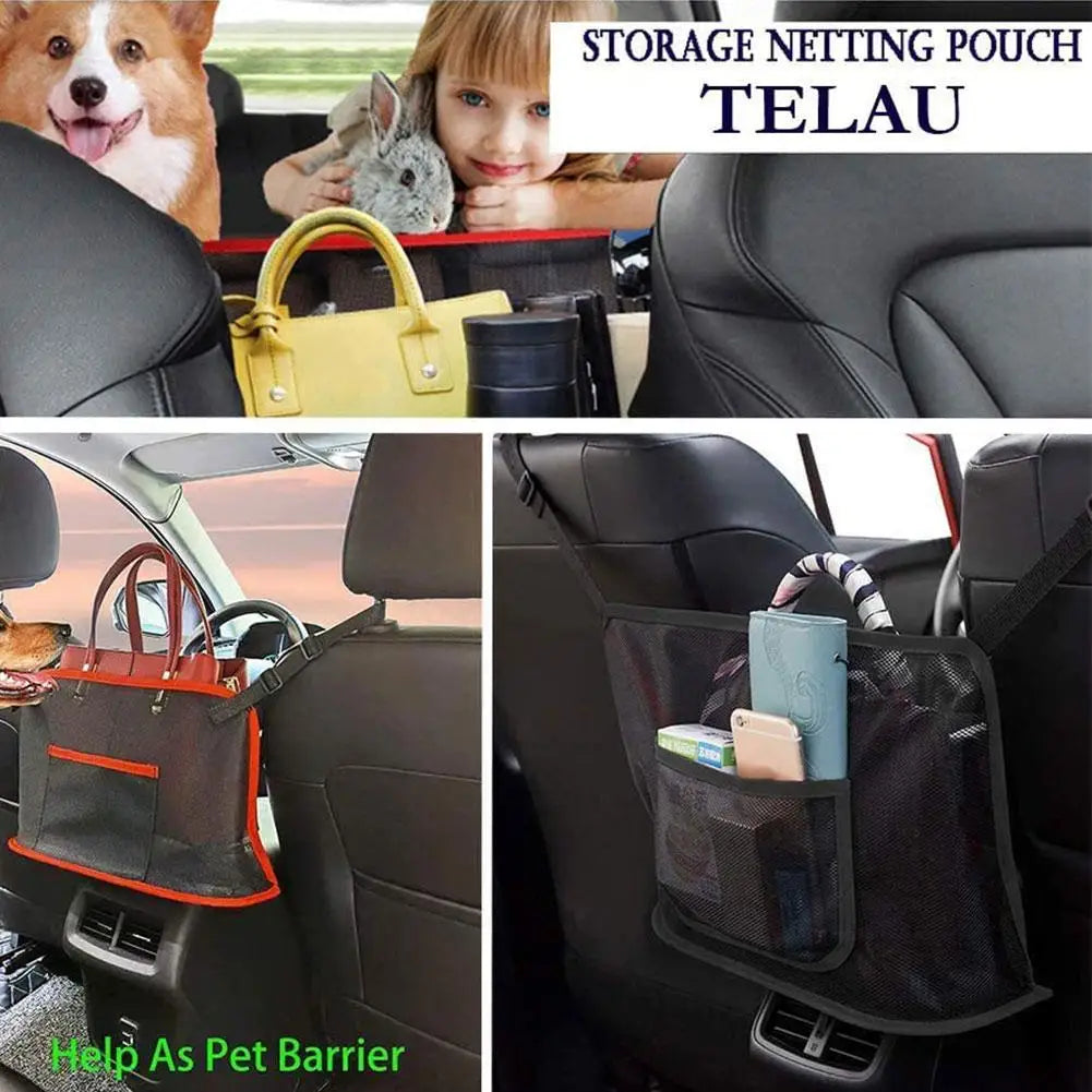 Car Seat Net Pocket Handbag Purse Holder Large Capacity Mesh Back Pouch Between Seats Storage Bag Organizer Car Accessories Peaceful Pleasures Health and Wellness