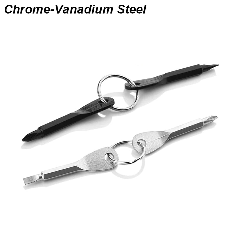 Mini EDC Keychain Screwdriver Set – 4-in-1 Phillips & Flat Head