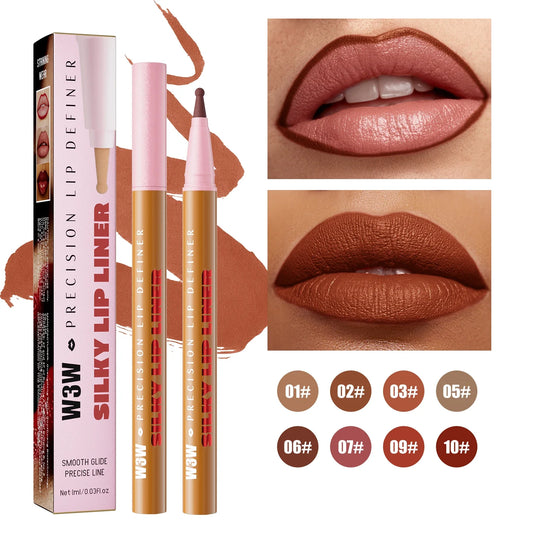 W3W 2-in-1 Waterproof Liquid Lip Liner & Stain | 24Hr Matte Liquid Lip Liner Oasis Select