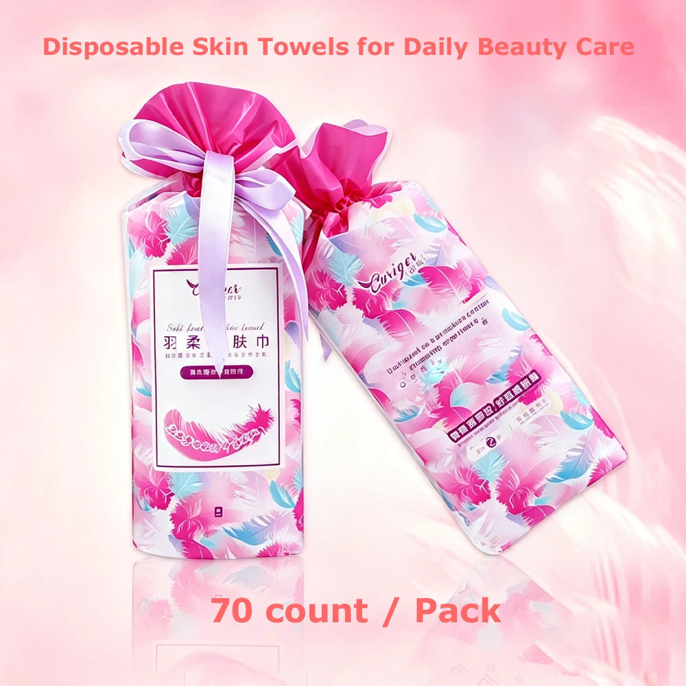 CURIGER Cotton Disposable Facial Towels 70-Pack | Sensitive Skin