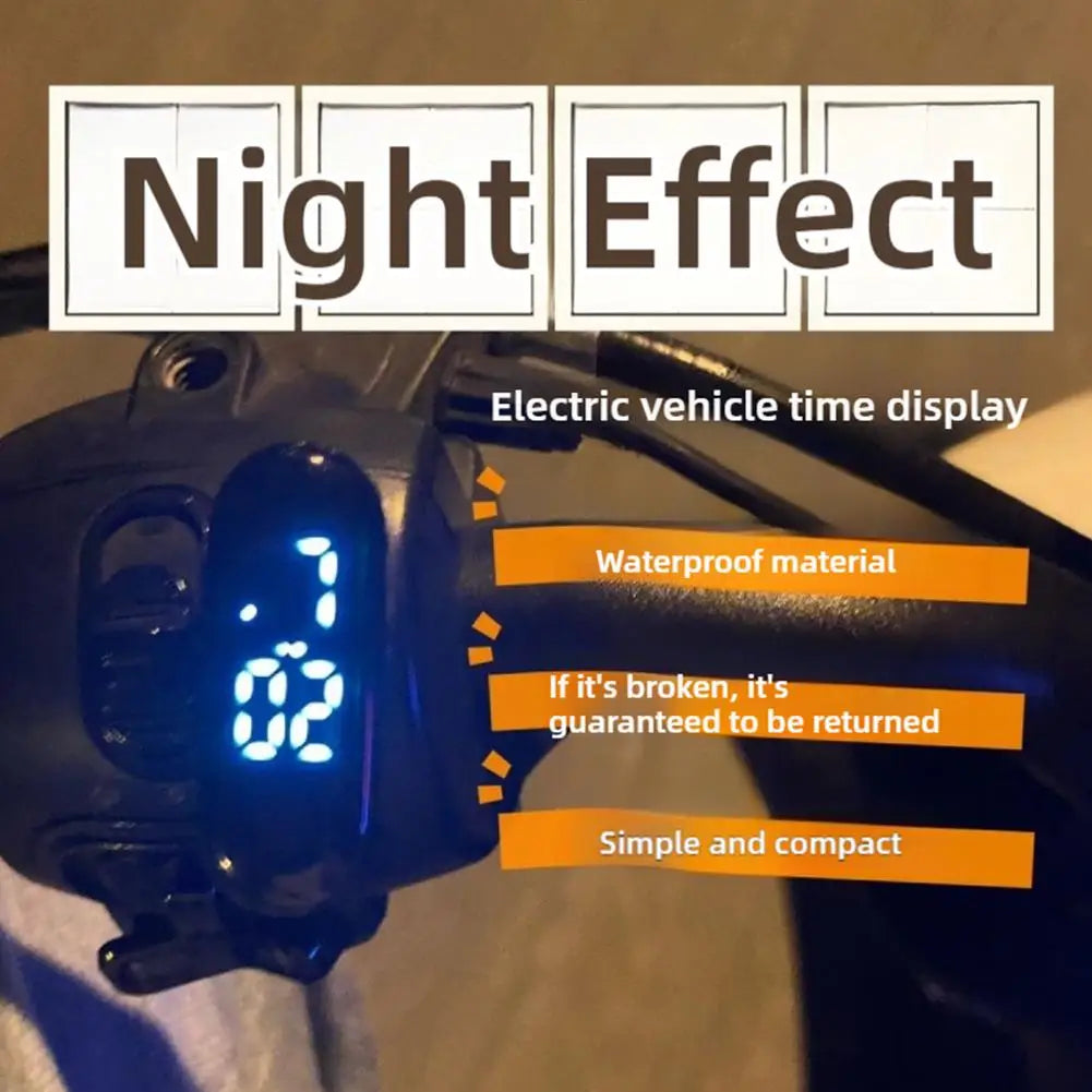 Motorcycle Electric Scooter Digital Time Display Portable Electronic Watch Waterproof Night Light Digital Display LED Clock Peaceful Pleasures Health and Wellness