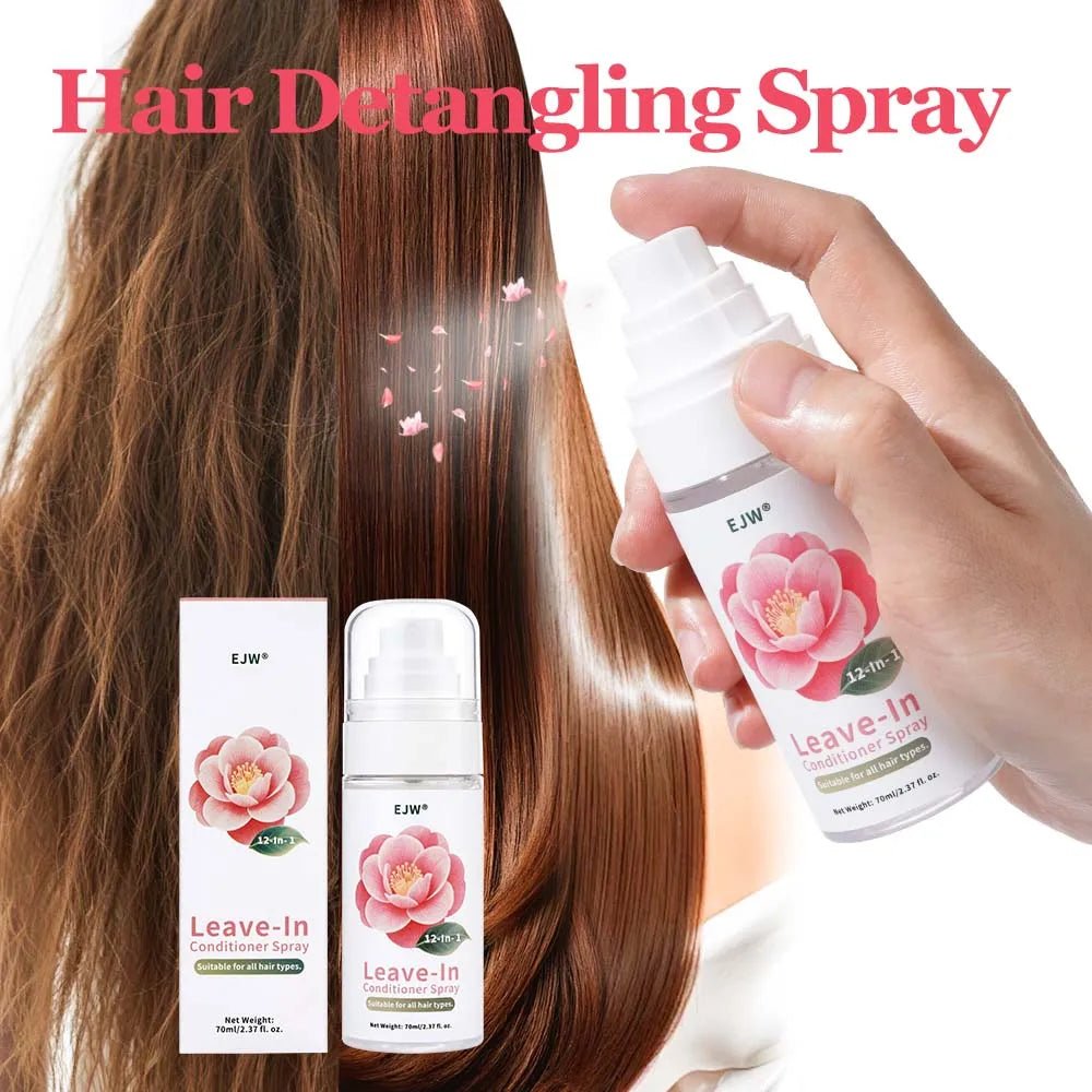 EJW Leave-In Conditioner Spray – Keratin Anti-Frizz Detangler