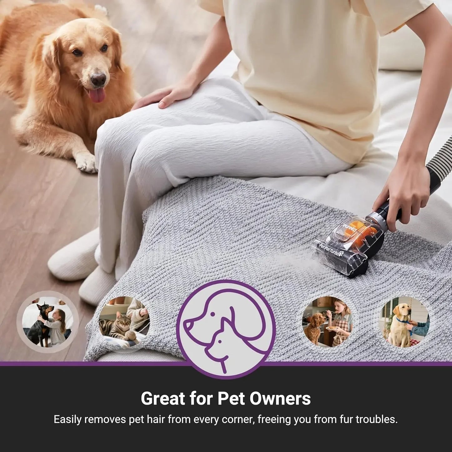 Powerful Upright Vacuum Cleaner for Home Pet Hair, Lightweight for Carpet and Hard Floor with Pet Tool Peaceful Pleasures Health and Wellness