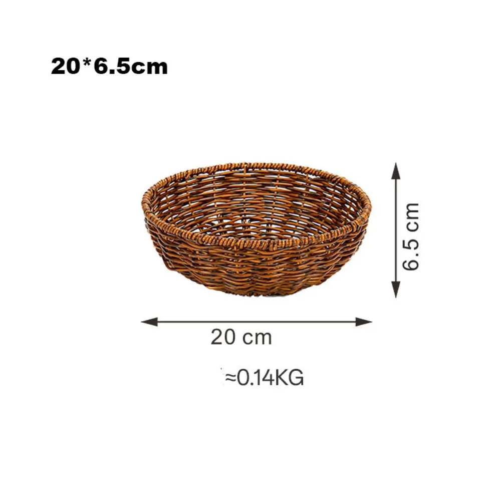 Imitation Rattan Woven Storage Basket | Fruit & Snack Tray