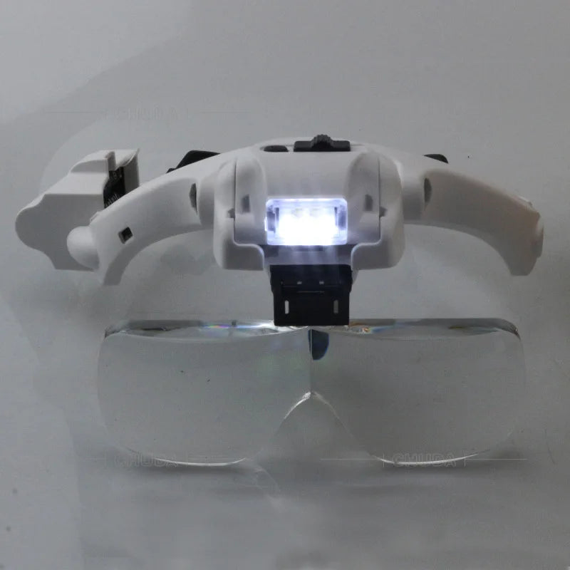 1.2X 1.8X 2.5X 3.5X 4.5X Double Eye Led Lamp Magnifier Spectacles Glasses Magnifier Loupe Watch Jewellery Measurement Glasses Peaceful Pleasures Health and Wellness