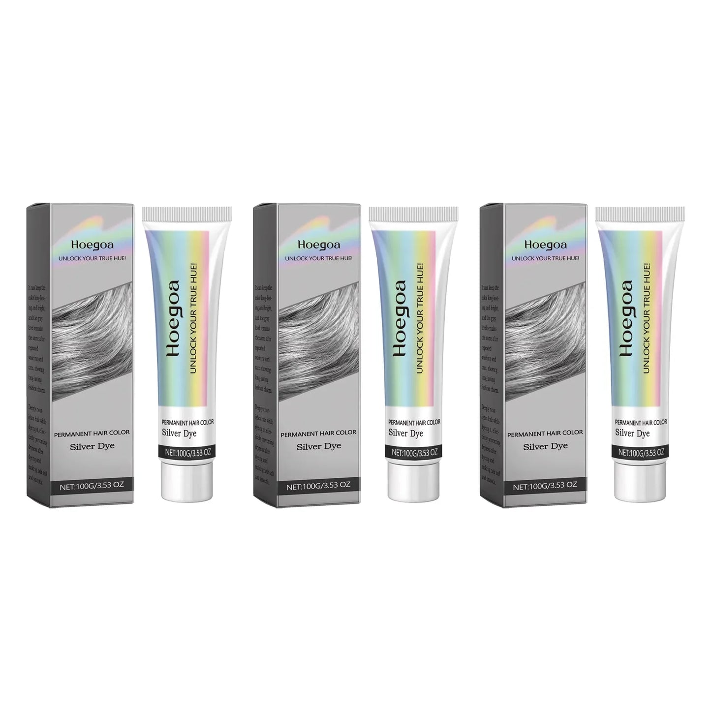 HOEGOA Smoky Gray Permanent Hair Dye Cream – Silver Unisex