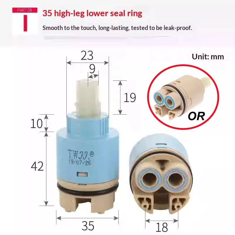 Ceramic Disc Cartridge for Mixer Faucet 35mm & 40mm
