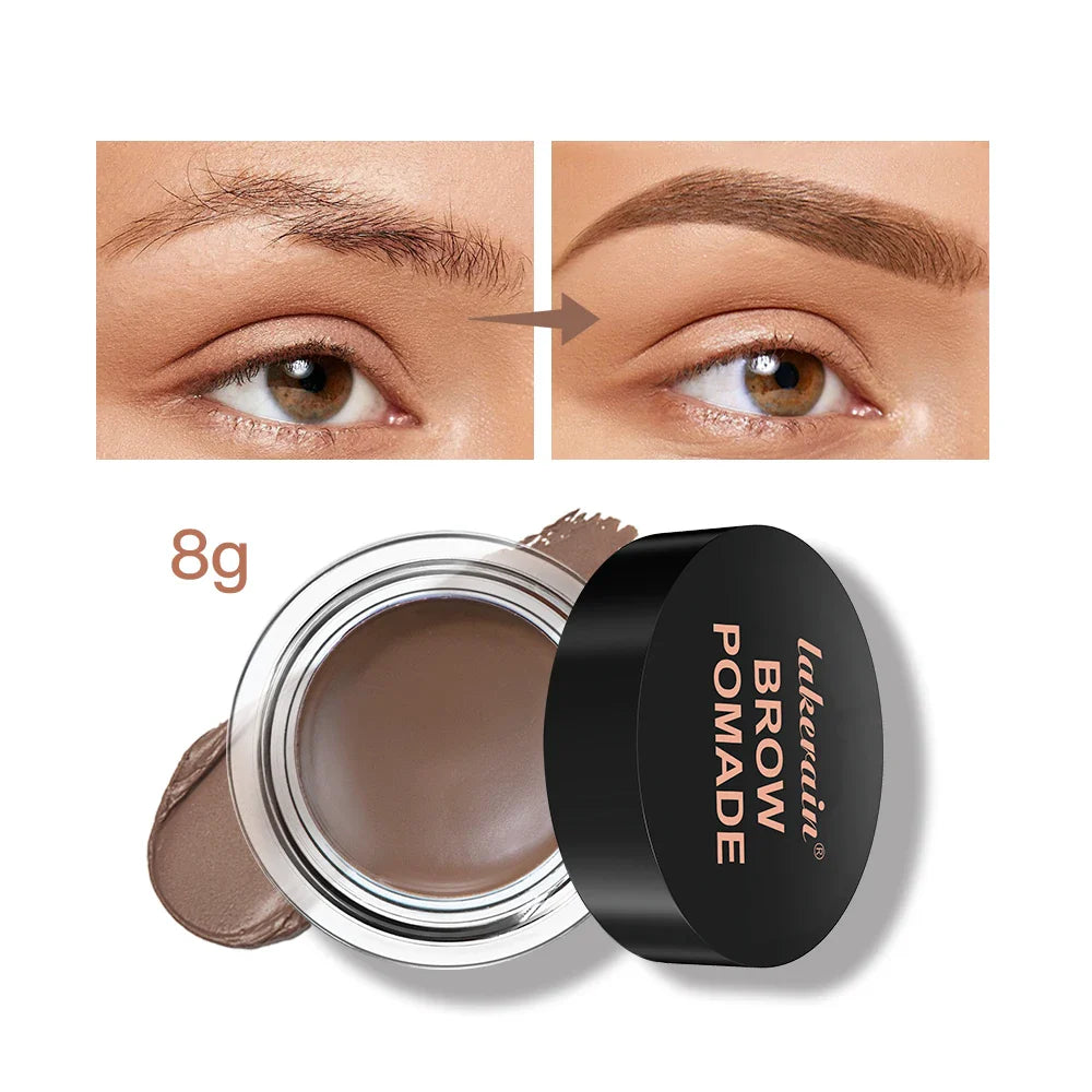 3D Waterproof Eyebrow Pomade Cream – Matte Brown & Black Gel