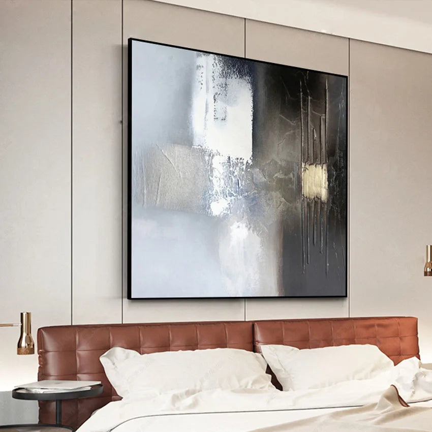 Nordic Abstract Hand-Painted Oil Painting | Canvas Wall Art Oil Painting Wall Art Peaceful Pleasures Health and Wellness