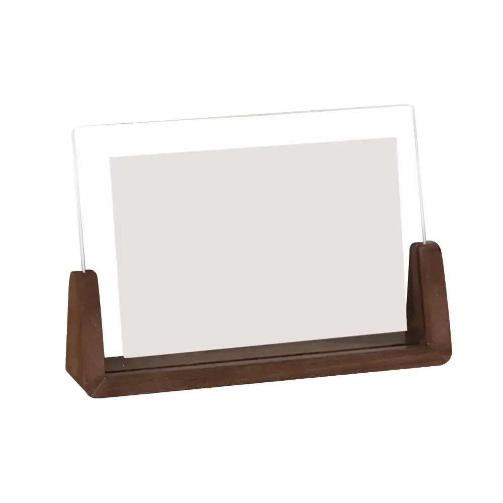 Acrylic & Wood Desktop Photo Frame | Walnut Beech U-Shape