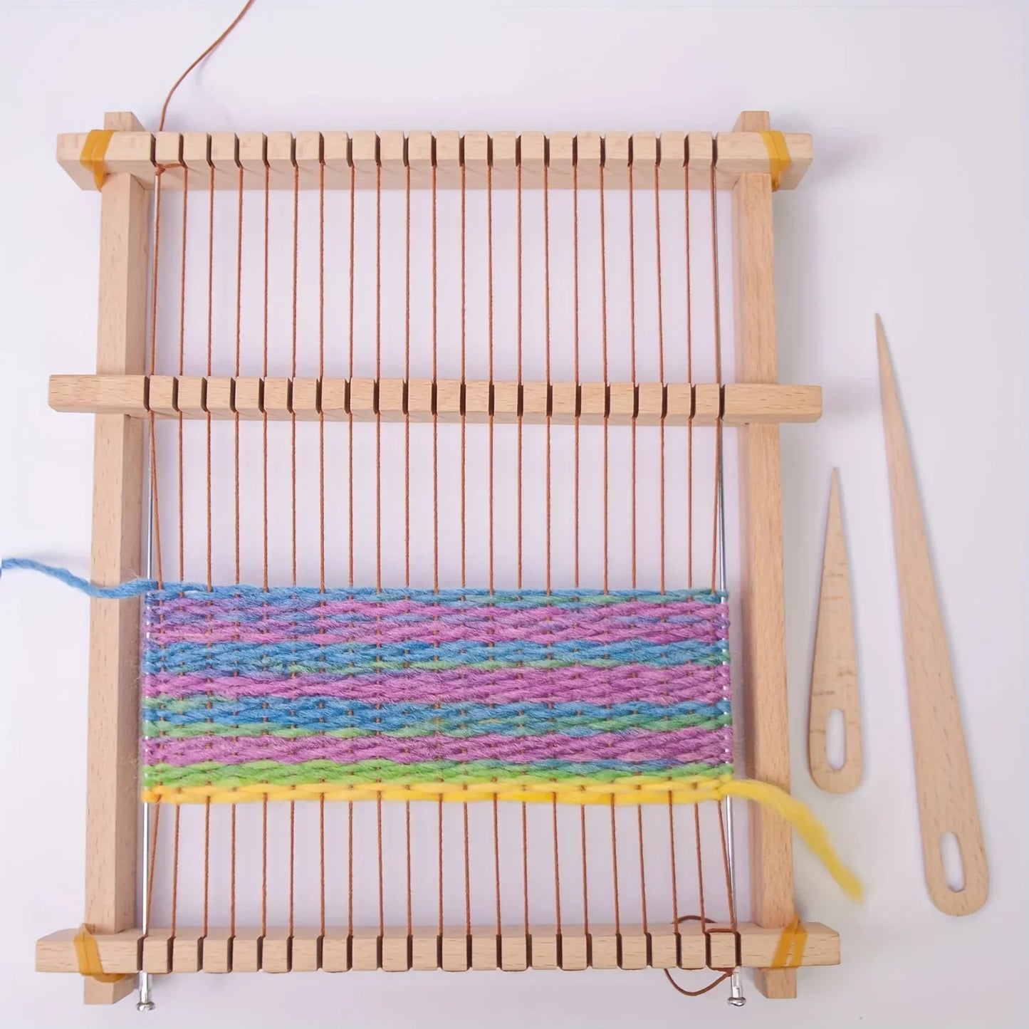 14-Piece Wooden Weaving Loom Kit 9×11in | Kids & Beginners Weaving Loom Kit Peaceful Pleasures Health and Wellness