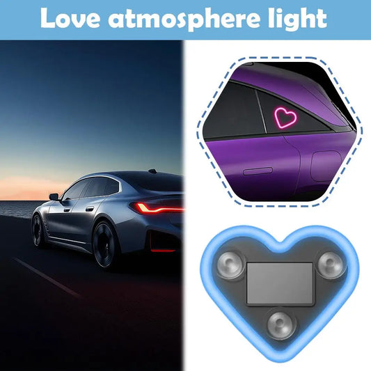 Solar Heart LED Car Window Light | IP65 Waterproof 1-2 Pack Car Window LED Light Peaceful Pleasures Health and Wellness