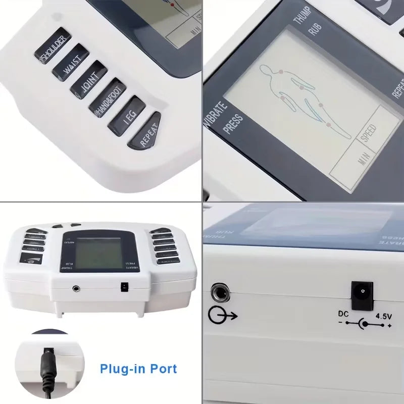 3-in-1 / Unit & Massager Device with Portable Muscle Stimulator Suitable for Back, Full Body, USB/Battery-Powered, Multi-Intensi Peaceful Pleasures Health and Wellness