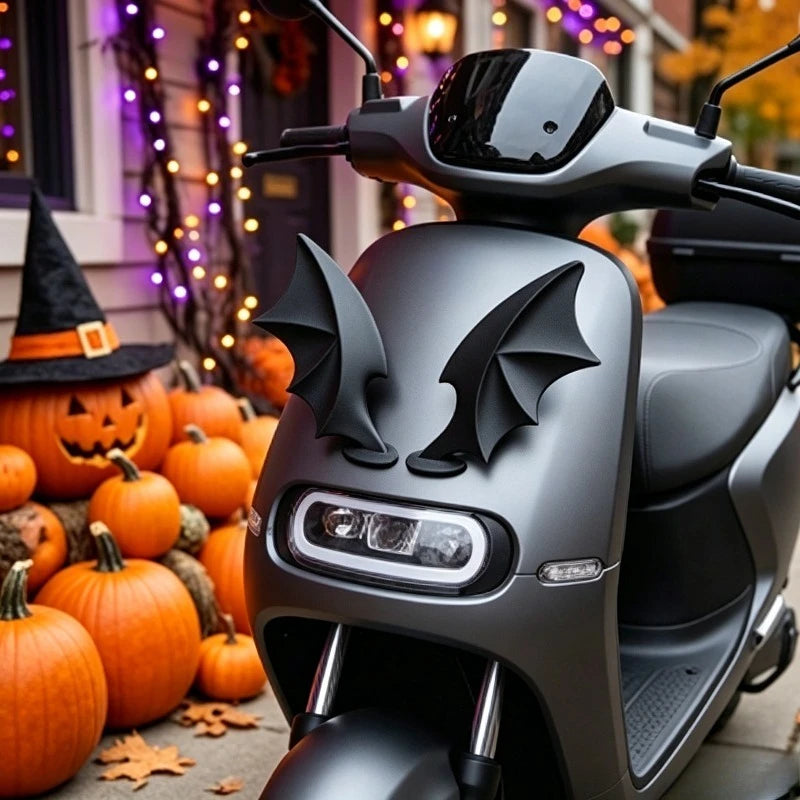 Devil Horn Wing Helmet Decor – Halloween Motorcycle Accessory