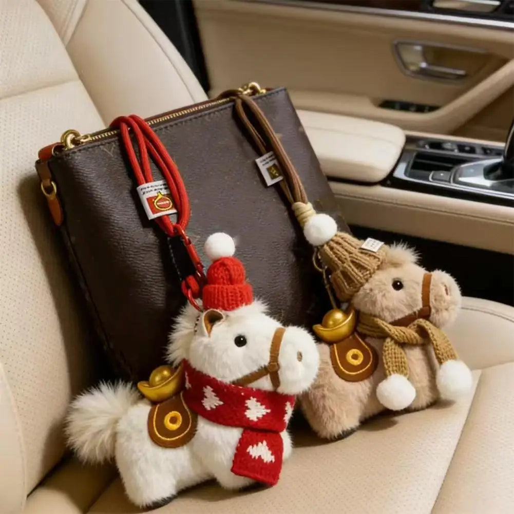 Plush Pony Keychain | Lucky Horse Charm Bag & Car Accessory