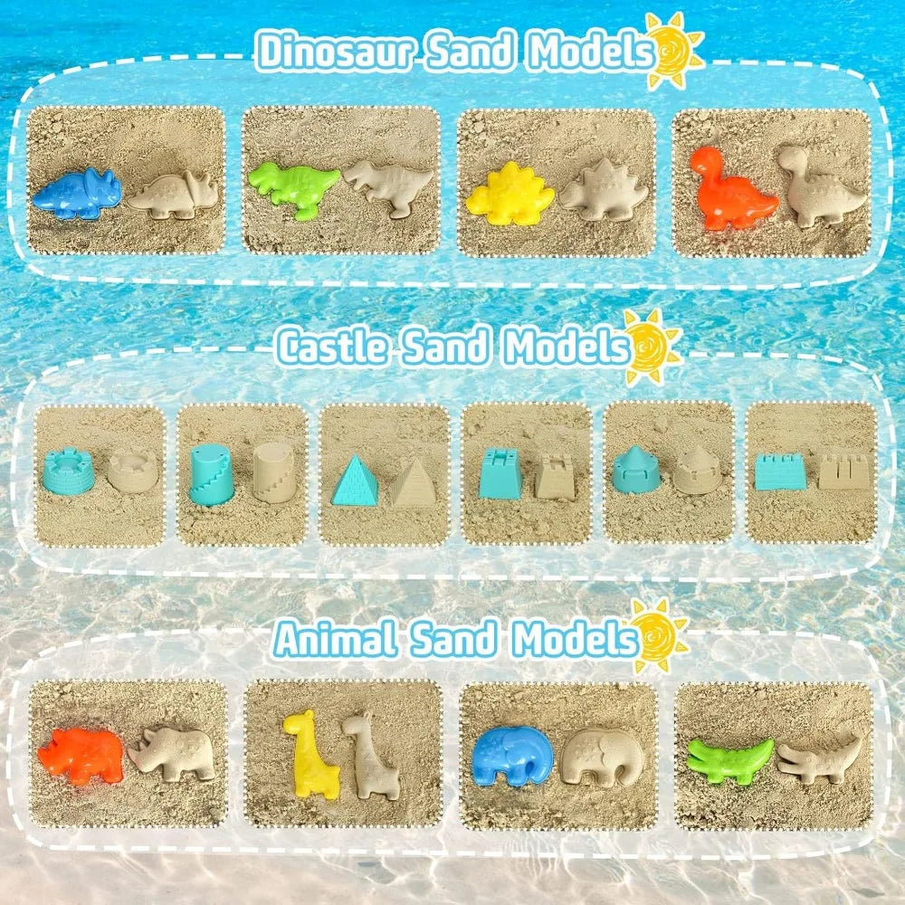 Dinosaur Beach Sand Toys Set – Dump Truck, Molds & Bucket