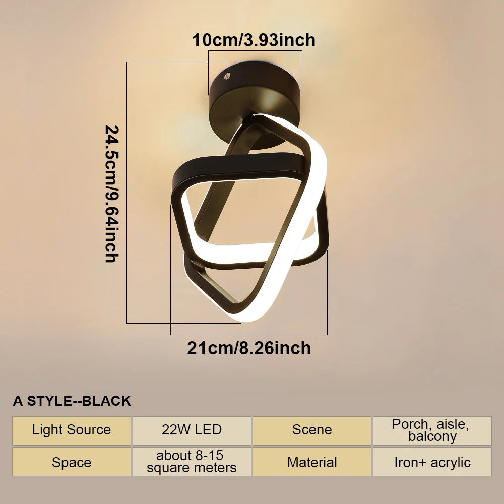 Modern 2-Ring LED Ceiling Light | Kitchen, Office & Balcony