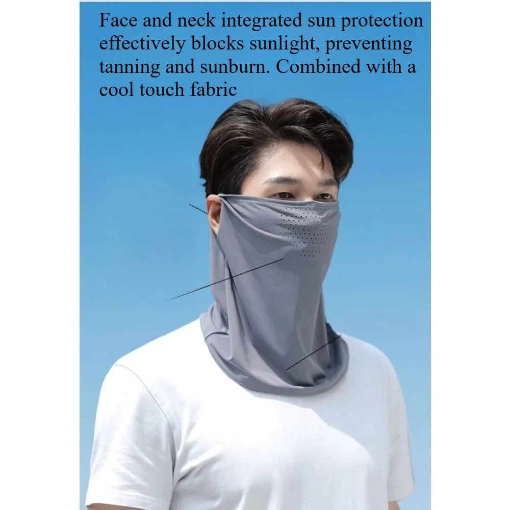 1-Piece Ear-Hanging Breathable Face Mask Scarf, Half-Face Mask, Summer Quick-Dry Neck Gaiter, Ear-Hanging Sun Protection Headscarf, Neck Scarf, Headwear for Men and Women, Outdoor Cycling and Driving Face Towel, Neck G Peaceful Pleasures Health and Wellness