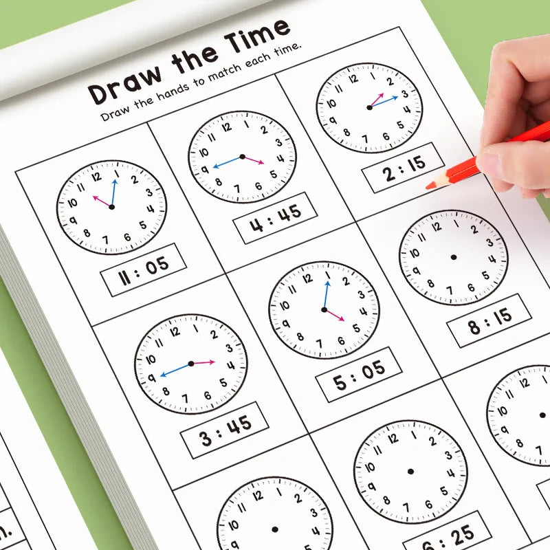 32 Page Telling Time Exercise Cognition Book Interactive Game About