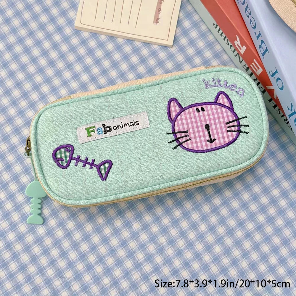 Cartoon Phoebe Cat Pencil Case Ins Beauty Embroidered Stationery Box