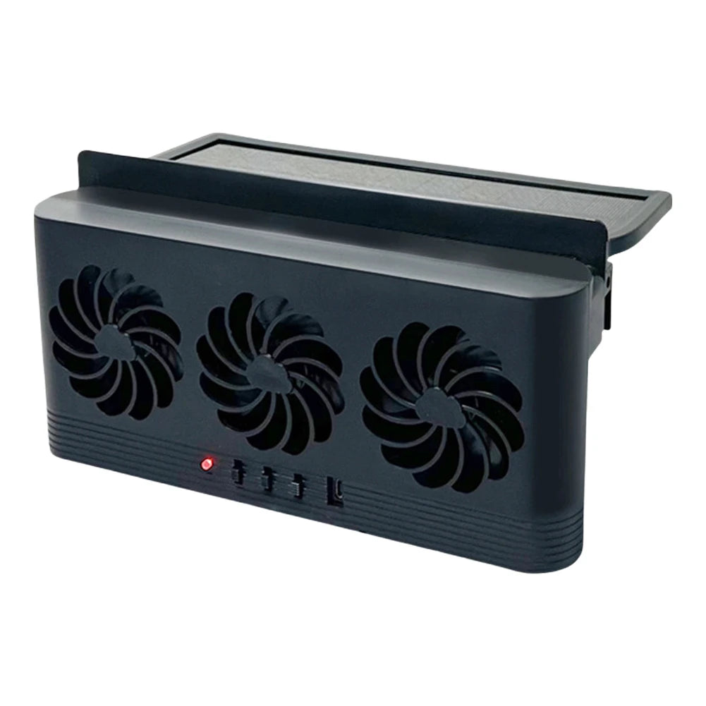 Solar Car Exhaust Fan – Triple Vent Auto Ventilator Peaceful Pleasures Health and Wellness Black france