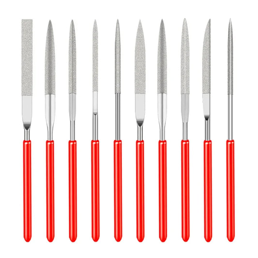 10Pcs Diamond Needle File Set Mini Needle File Kit For Stone Glass Metal Carving Craft Hand Tools Needle File Set 3x140mm Peaceful Pleasures Health and Wellness