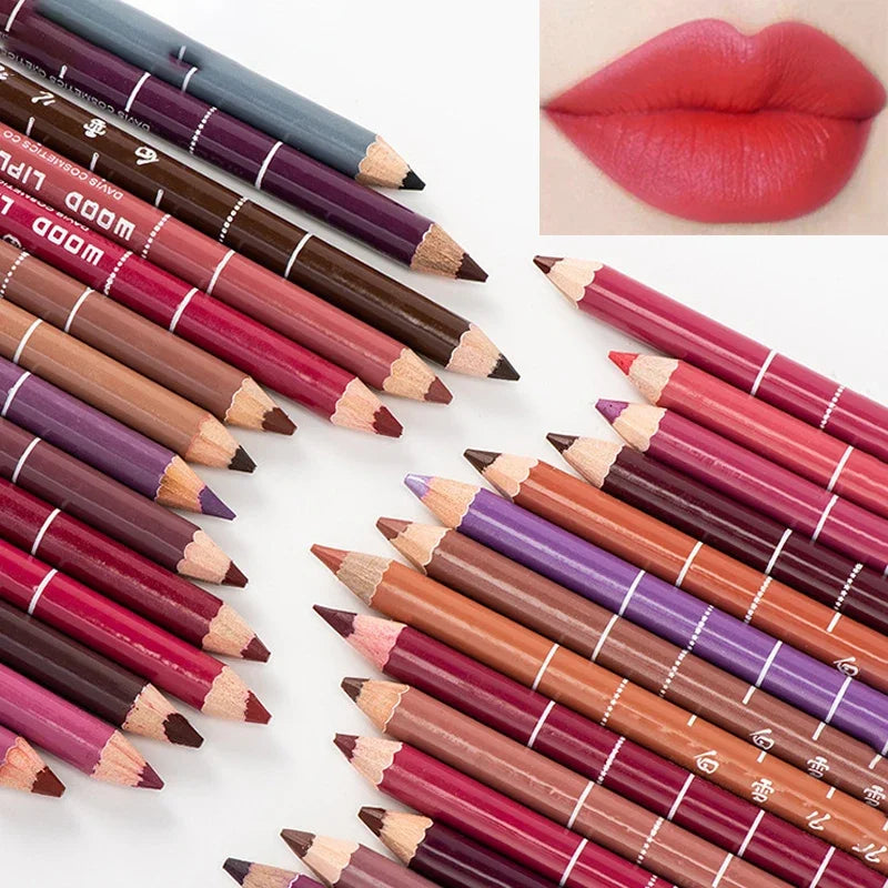 28-Color Waterproof Matte Lip Liner Pencil – Long-Lasting