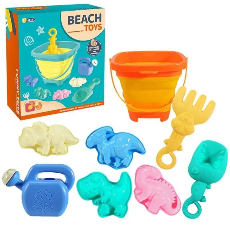 Kids Collapsible Sand Bucket Set with Shovel & Moulds