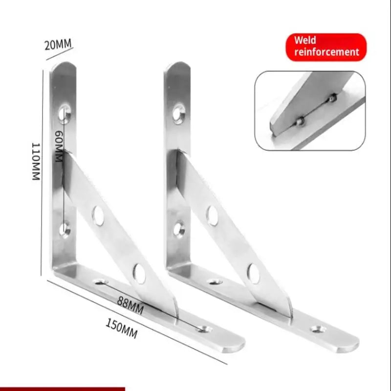 2Pcs Angle Bracket Heavy Duty For Wall Angle Bracket Stainless Steel L Type Bracket Peaceful Pleasures Health and Wellness