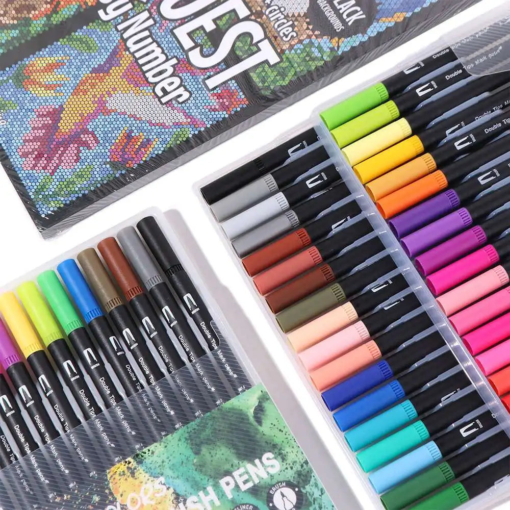 Cartoon Activity Color Painting Book Educational Paper Double-Sided Watercolor Pencil Digital Filling Hand Painted Peaceful Pleasures Health and Wellness