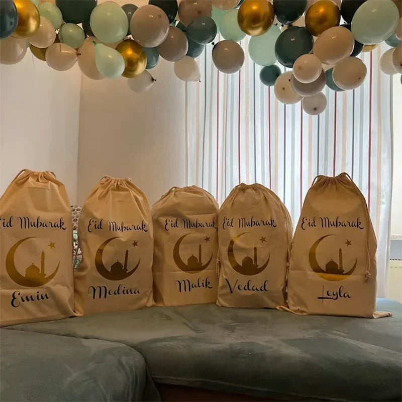 Personalised Eid Mubarak Gift Bag | Ramadan Sack for Kids Personalised Gift Bag Peaceful Pleasures Health and Wellness