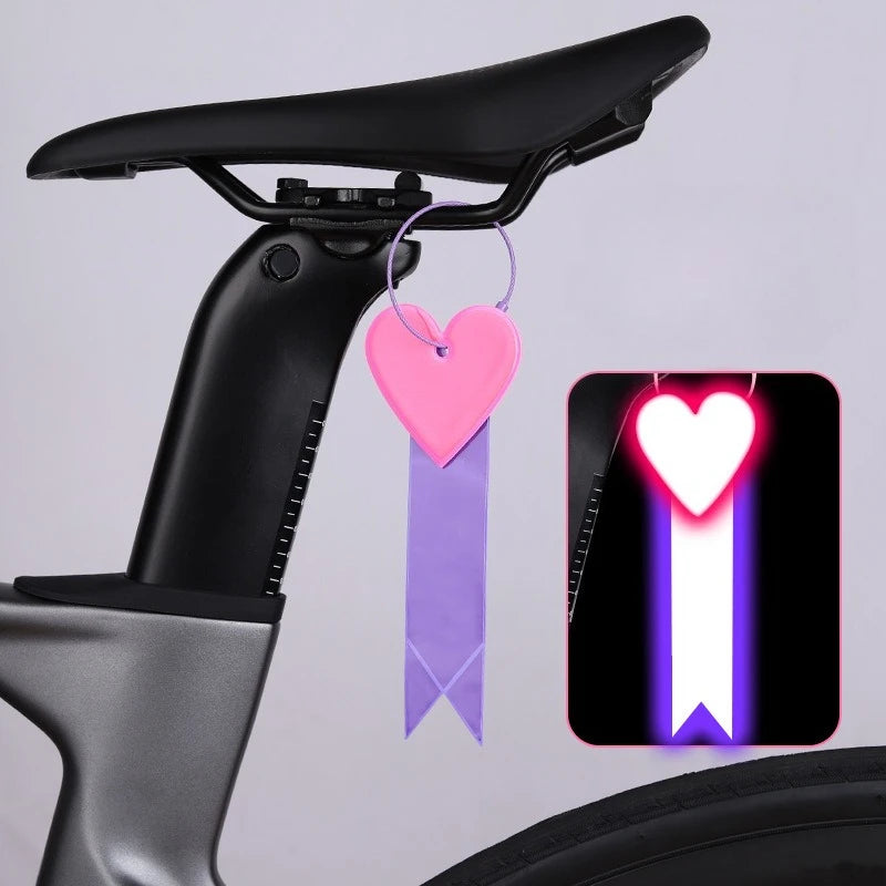 1pc Cycling reflective riding ornament, mountain bike decoration, seat ribbon, night riding warning strip, backpack pendant Peaceful Pleasures Health and Wellness Purple