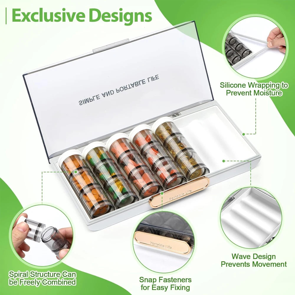 7-Day Pill Organizer | 21 Compartments, 3x Daily, BPA-Free Weekly Pill Organizer Peaceful Pleasures Health and Wellness