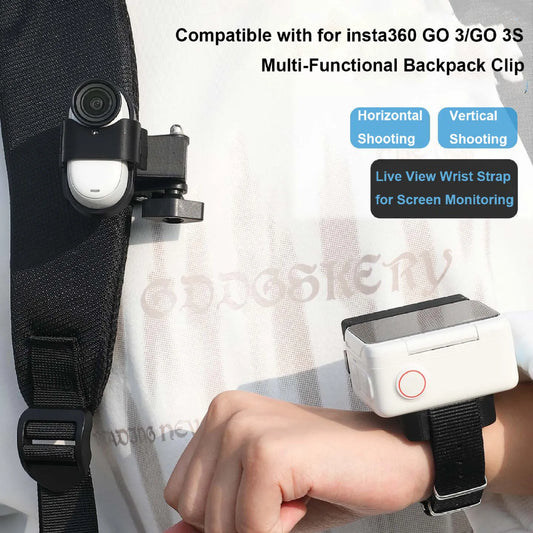 For Insta360 Go 3/3S Thumb Camera Image Multifunctional Vision Backpack Straps Clip Wristband Expansion Protection Accessories Peaceful Pleasures Health and Wellness