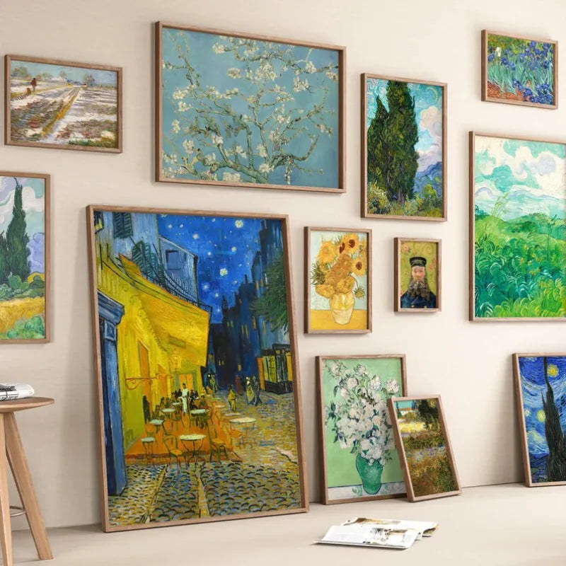 Van Gogh Canvas Wall Art Print | Starry Night Impressionist Poster Canvas Wall Art Print Peaceful Pleasures Health and Wellness