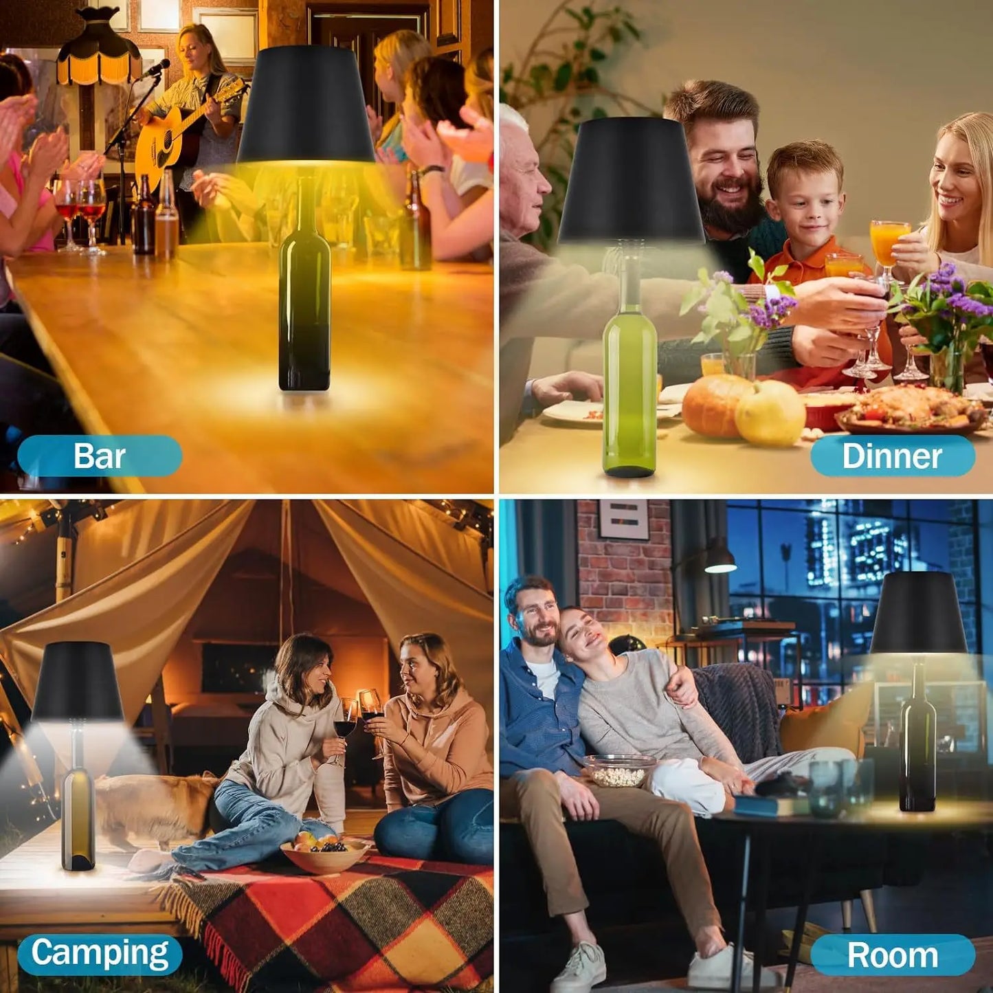 Wireless Table Lamp For Wine Bottles LED Bottle Light For Outdoor Use Touch Control Ideal For Restaurants Bars Festival Party Peaceful Pleasures Health and Wellness