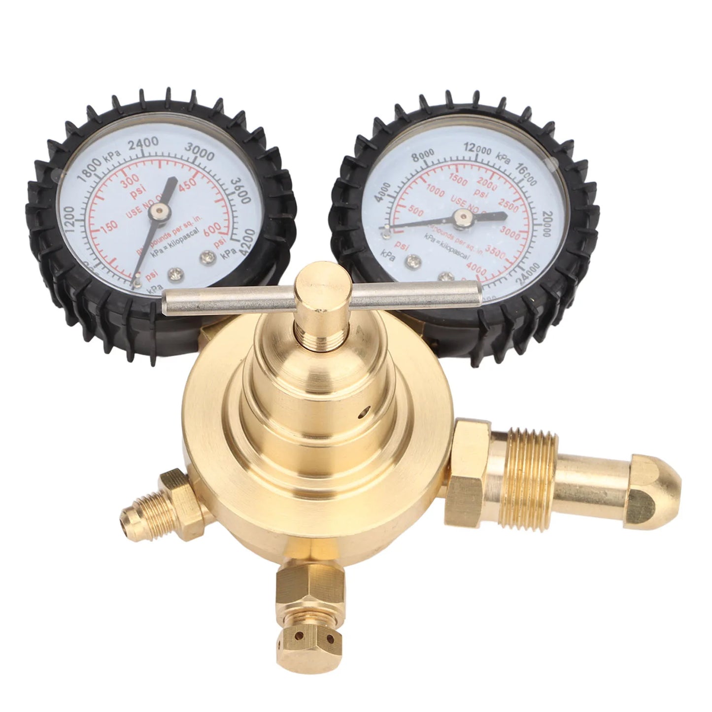 Nitrogen Pressure Gauge Regulator Test Brass Inlet Outlet Connection