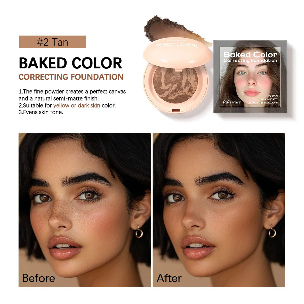 Lakerain Baked Color Correcting Setting Powder | Matte Finish