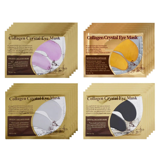BIOAOUA Gold Collagen Eye Masks 20 Pairs – Dark Circle Patches Collagen Eye Patches Peaceful Pleasures Health and Wellness Each Color 5pairs