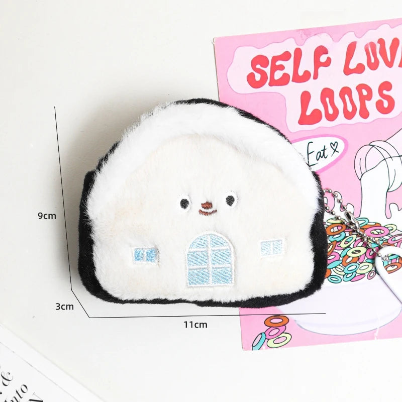 1pc Creative Small House Zero Wallet Headphones Data Cable Storage Bag Portable Sanitary Cotton Bag Girls' Backpack Pendant Peaceful Pleasures Health and Wellness